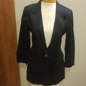 Chic Navy V-neck Blazer